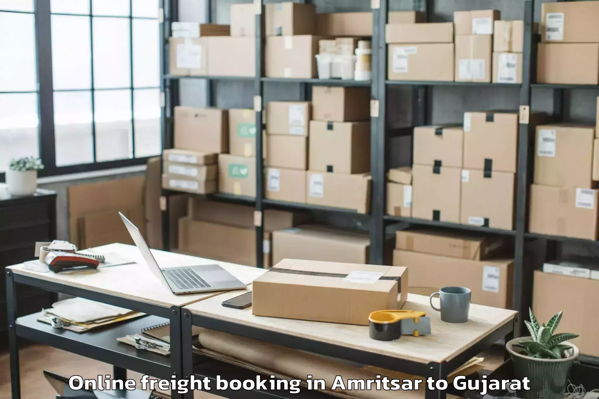 Professional Amritsar to Kandla Port Online Freight Booking